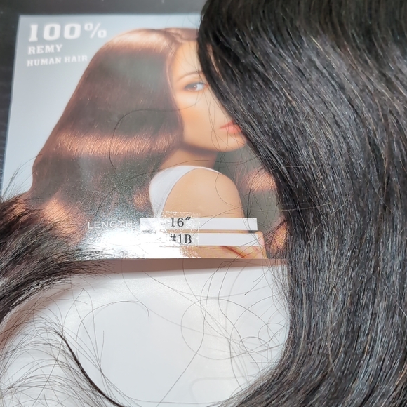 16 Inch 85 G Human Hair Clip In Extensions Seamless Natural Black Double Weft - Picture 6 of 6